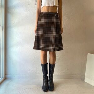 100% Wool Vintage Plaid Tartan Skirt/Kilt